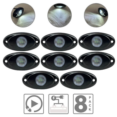 LED Rock Lights (White/8 Pack)