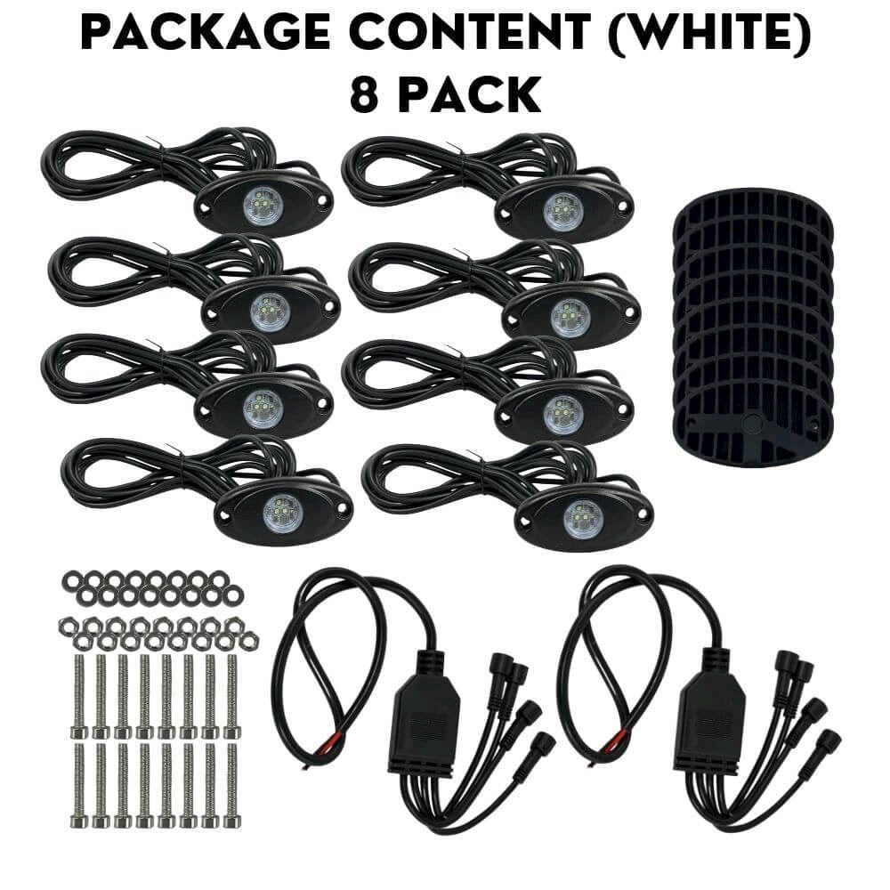 LED Rock Lights (White/8 Pack)