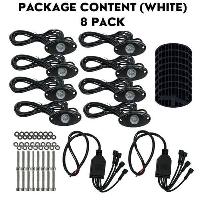 LED Rock Lights (White/8 Pack)