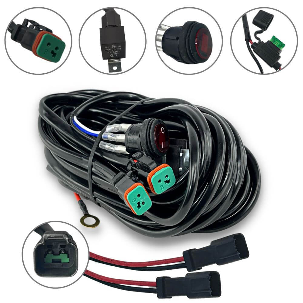 Light Switch and Power Wiring Kit With Two Connections