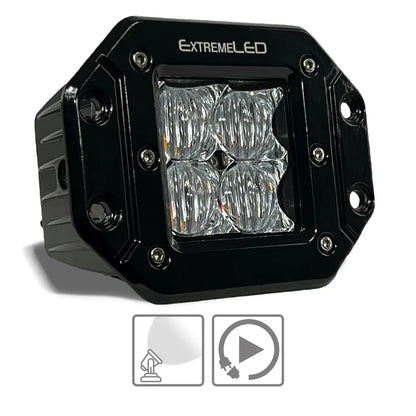 Amber (Orange) Flood Flush Mount Extreme Series 3" LED Light Pod