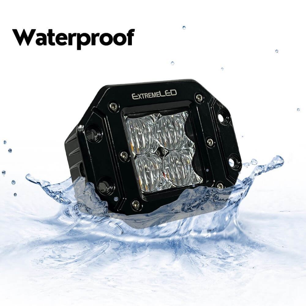 Amber (Orange) Flood Flush Mount Extreme Series 3" LED Light Pod