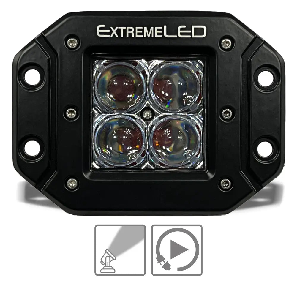 Amber (Orange) Spot Flush Mount Extreme Series 3" LED Light Pod