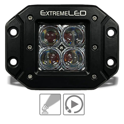 Amber (Orange) Spot Flush Mount Extreme Series 3" LED Light Pod