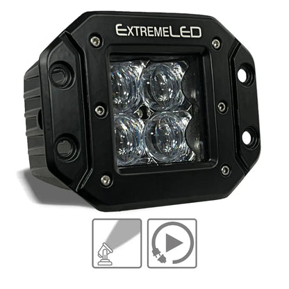 Amber (Orange) Spot Flush Mount Extreme Series 3" LED Light Pod