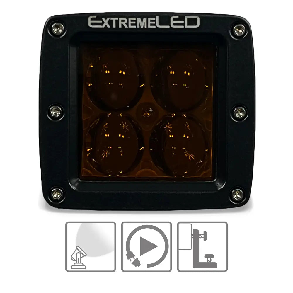 Stealth Amber Flood Extreme Series 3" Light Pod