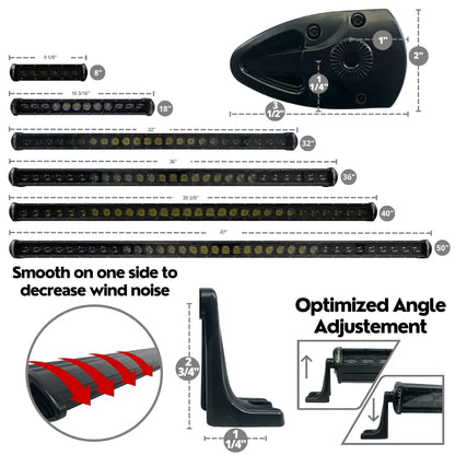 8" Extreme Stealth 30W Flood Beam LED Light Bar