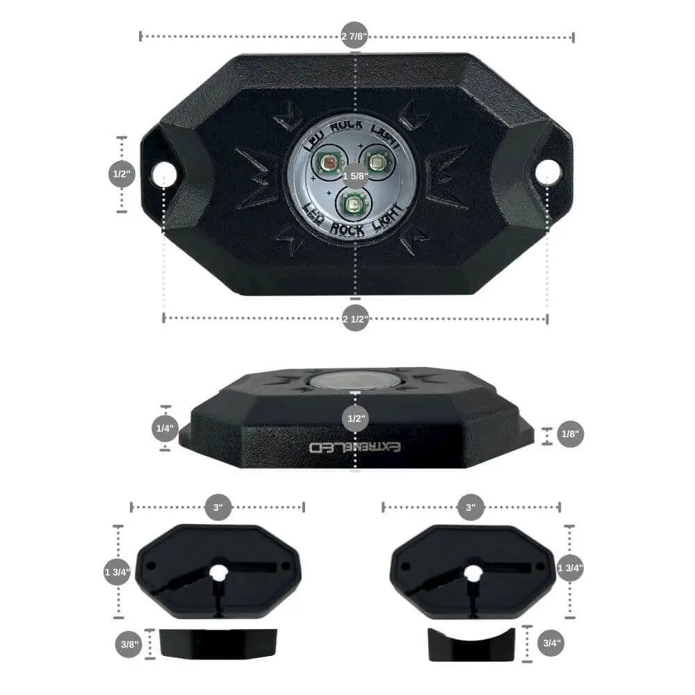 True White RGB LED Rock Lights (RGBW/4 Pack)
