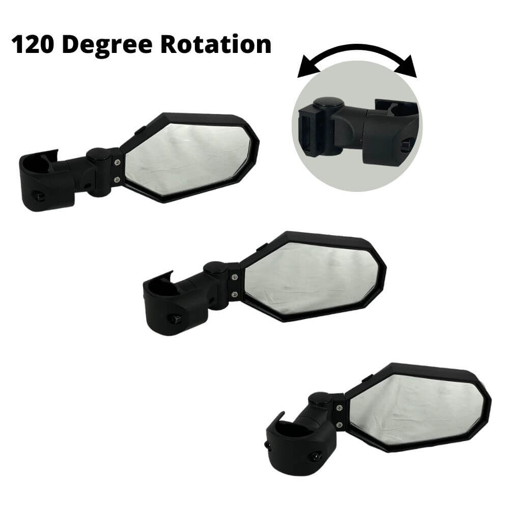 UTV/ATV Side Mirrors w/ Green, Yellow and White Lights