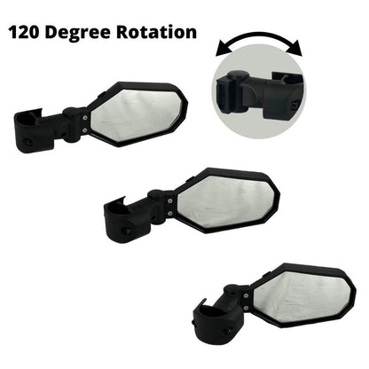 UTV/ATV Side Mirrors w/ Green, Yellow and White Lights