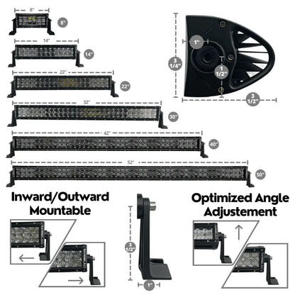 14" Extreme Series Dual Row 120W Combo Beam LED Light Bar (8 Flood)