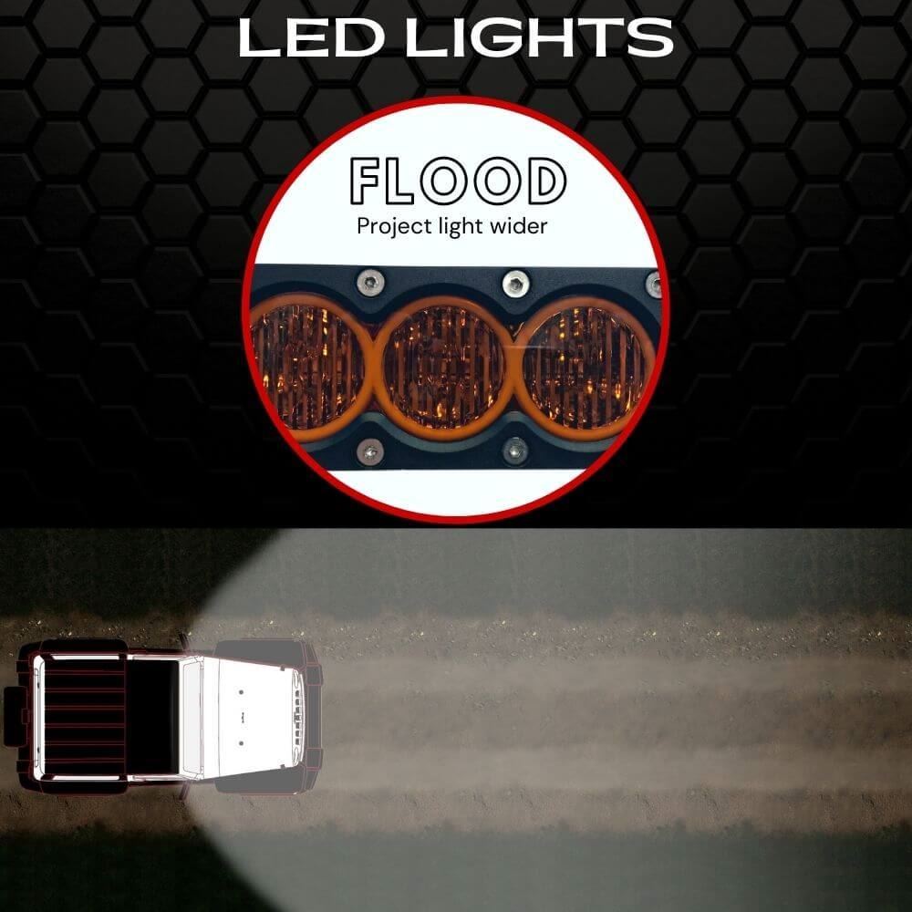 6" X6 Amber 30W Flood Beam LED Light Bar