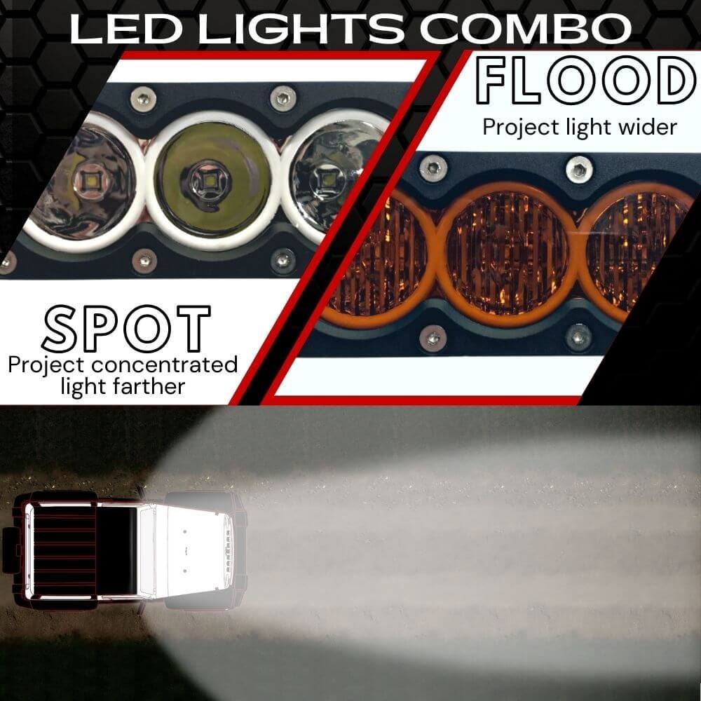 12" X6 Amber 60W Flood Beam LED Light Bar