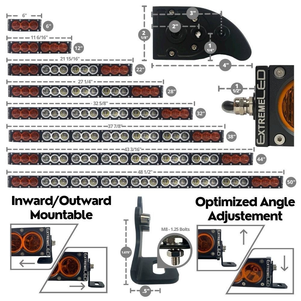 22" X6 Amber/White 120W Combo Beam LED Light Bar & Harness Kit