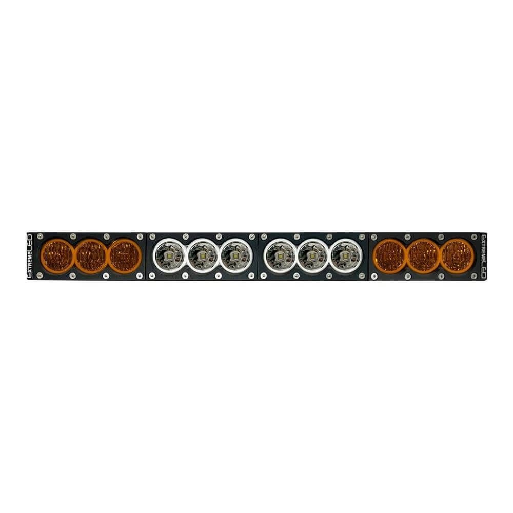22" X6 Amber/White 120W Combo Beam LED Light Bar & Harness Kit