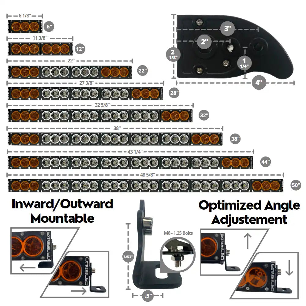 38" X6 Amber/White 210W Combo Beam LED Light Bar & Harness Kit