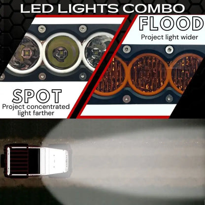 38" X6 Amber/White 210W Combo Beam LED Light Bar & Harness Kit