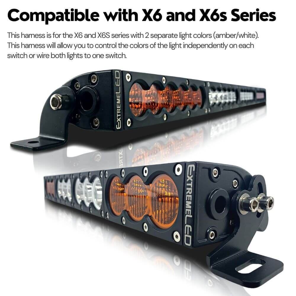 Dual Color Light Bar Harness for One Light
