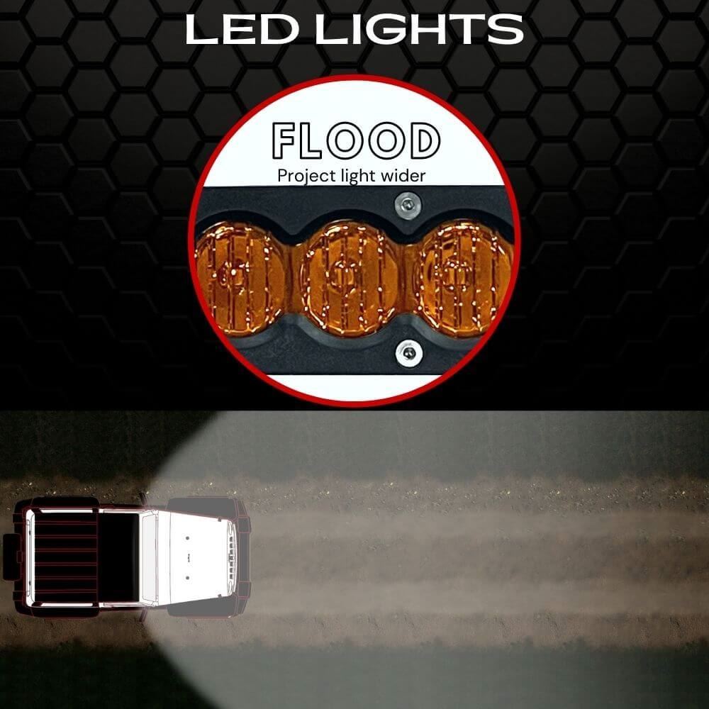 6" X6S Slim Amber 30W Flood LED Light Bar
