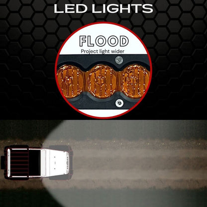 6" X6S Slim Amber 30W Flood LED Light Bar