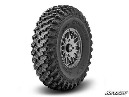 Sticky XT Warrior Tires 35x10x15 on 15x10 Assault Industries Hellfire Matte Titanium Wheels 4/156 Pattern