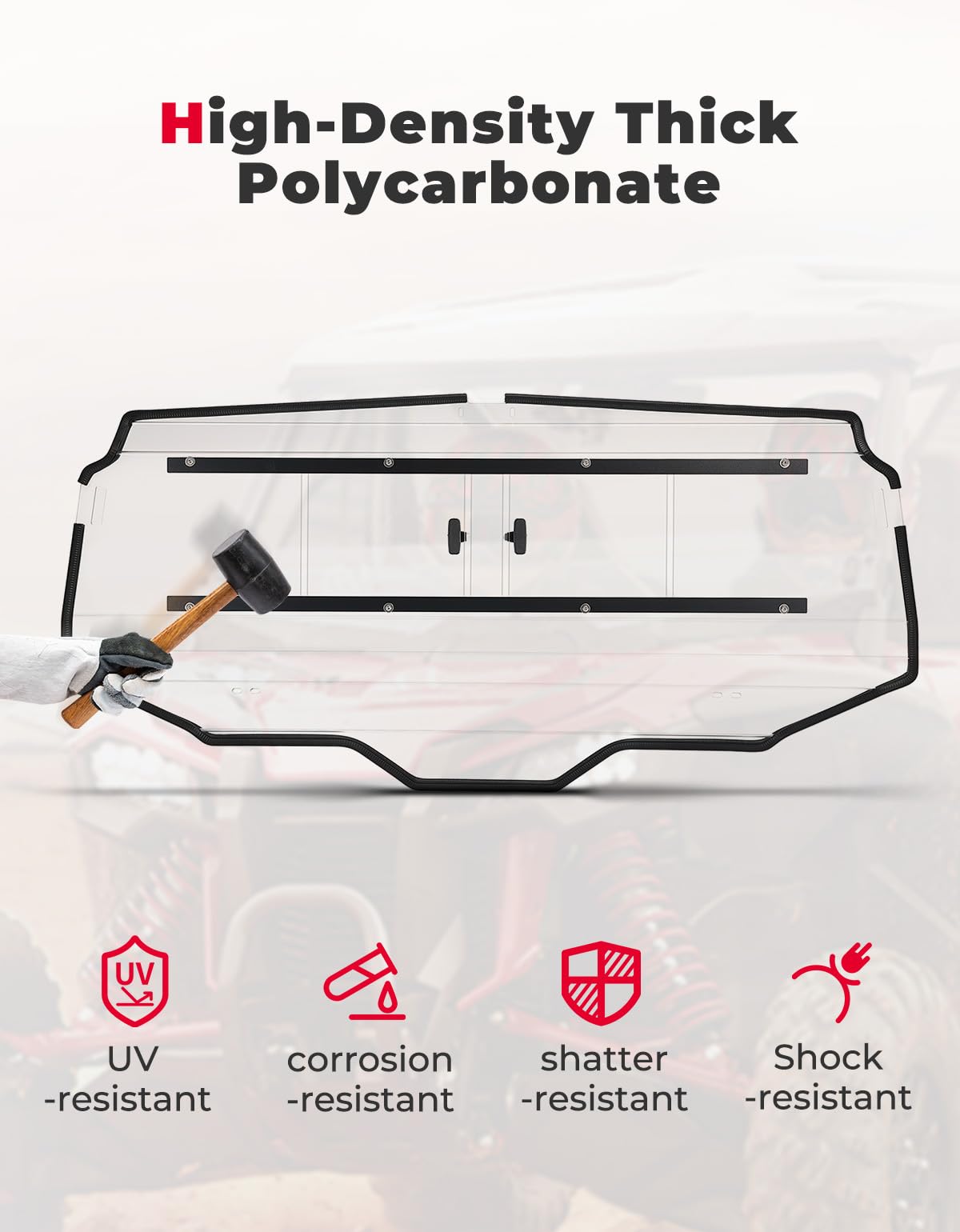 UTV Rear Windshield Sliding Vented Back Window for Talon 1000X-4 - Image 4