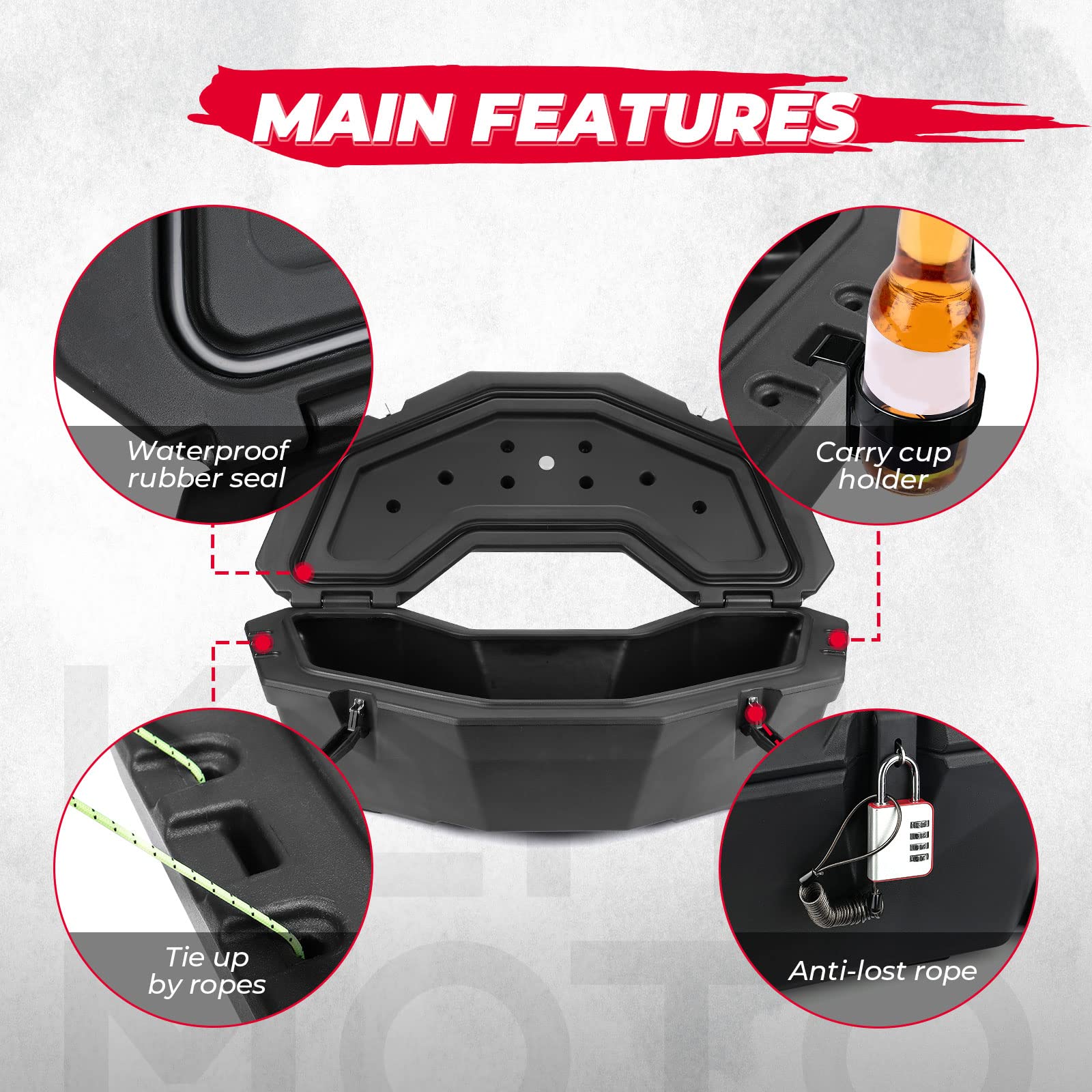 30L Rear Storage Box for Can-am X3/MAX, Commander, Outlander - Image 6