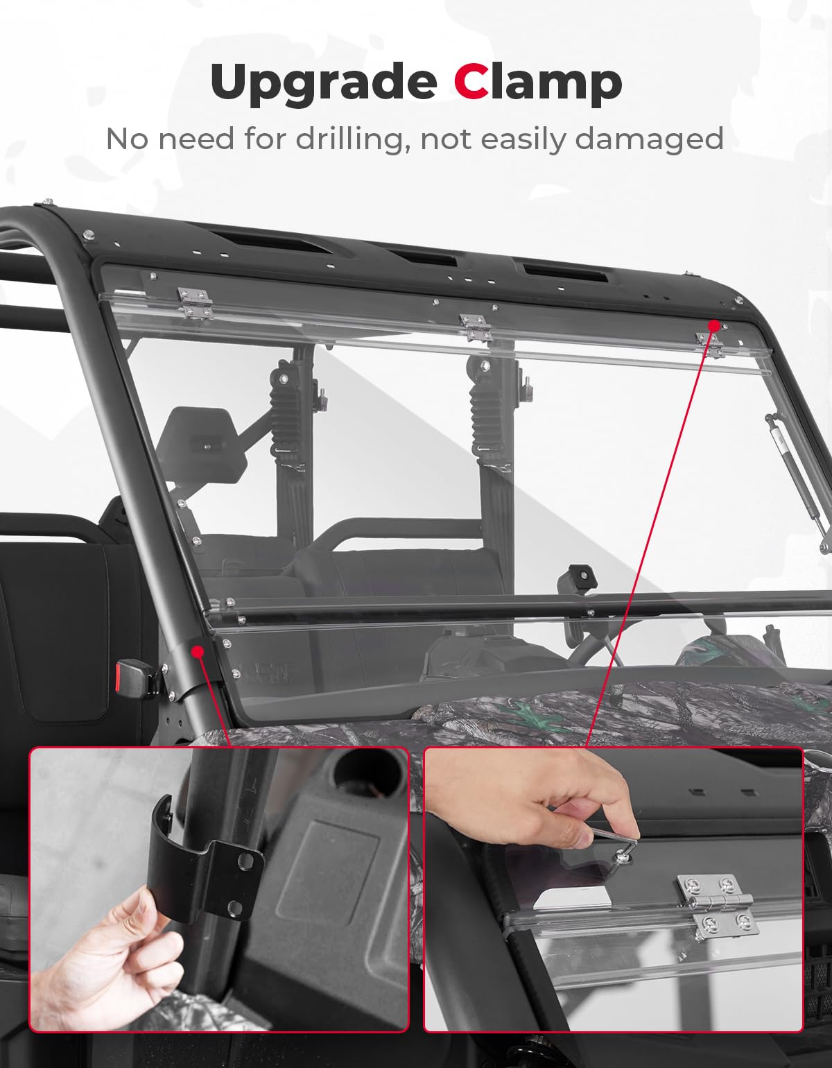 2-IN-1 Flip Windshield for CFMOTO UForce 1000 / 1000XL - Image 6