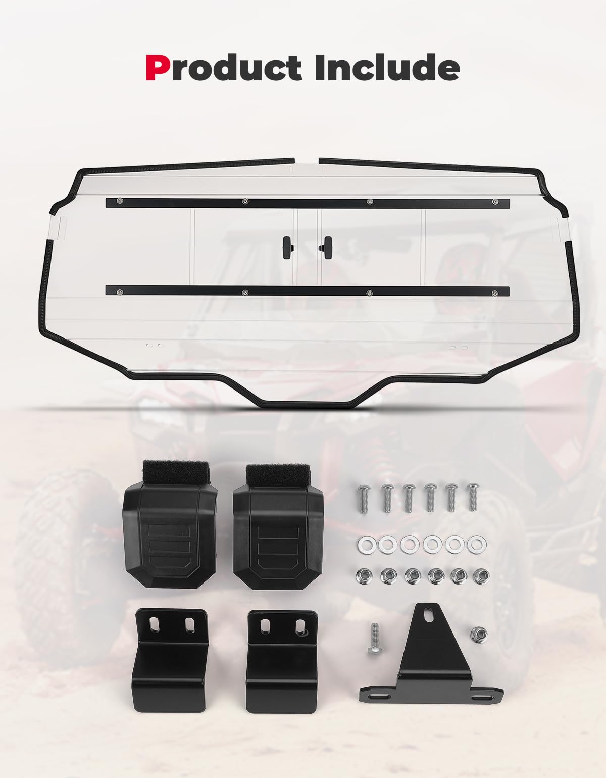 UTV Rear Windshield Sliding Vented Back Window for Talon 1000X-4 - Image 6