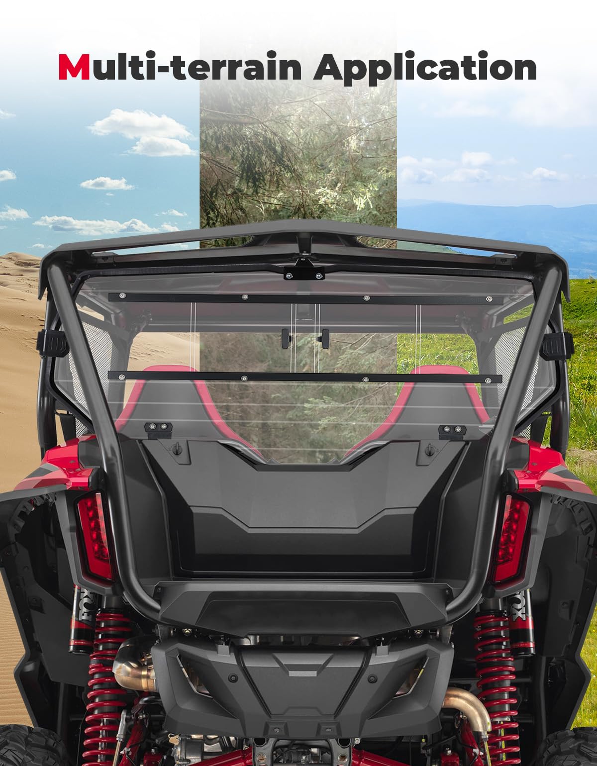 UTV Rear Windshield Sliding Vented Back Window for Talon 1000X-4 - Image 8